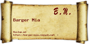 Barger Mia névjegykártya